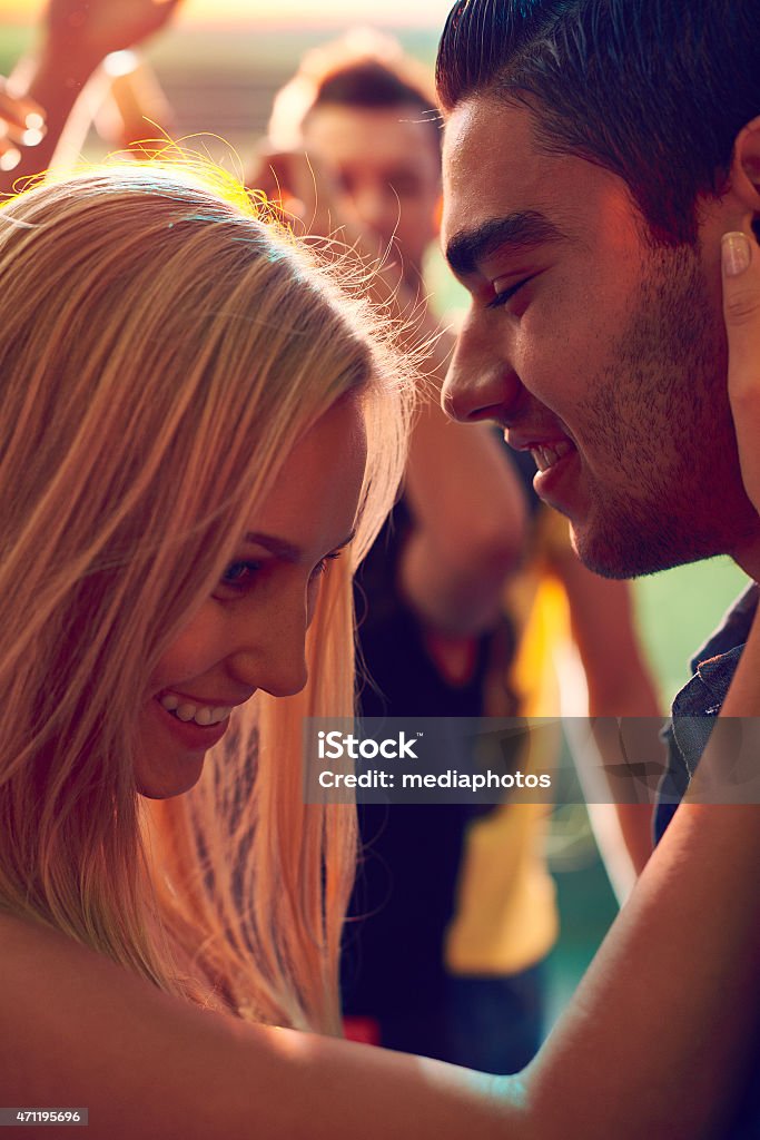 Party romance Romantic couple dancing at party 2015 Stock Photo