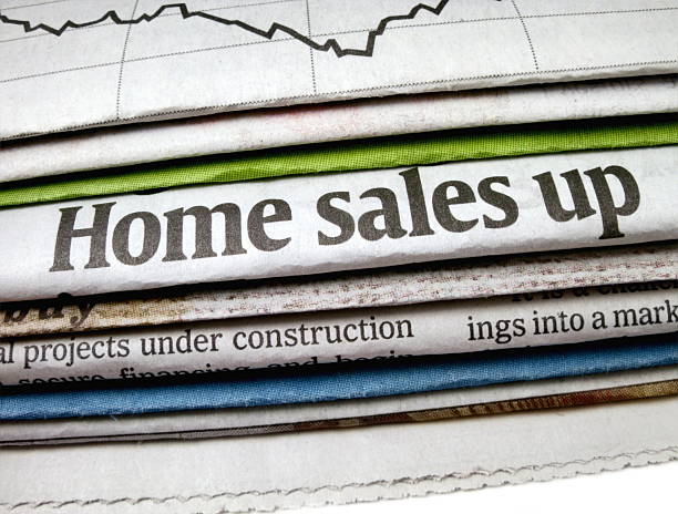 Home Sales Up Headline stock photo