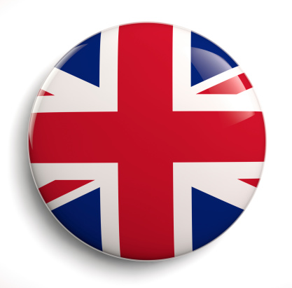British flag icon. Clipping path included.