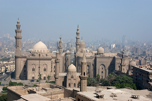 View over Cairo city with Mosque of Sultan Hassan, Egypt