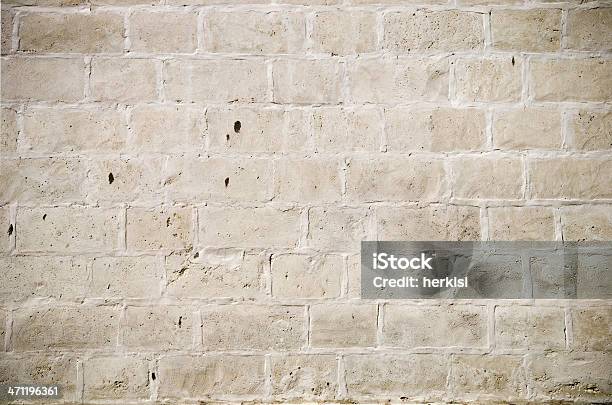 Muro Di Mattoni Bianchi Motivo - Fotografie stock e altre immagini di A forma di blocco - A forma di blocco, Ambientazione esterna, Antico - Condizione