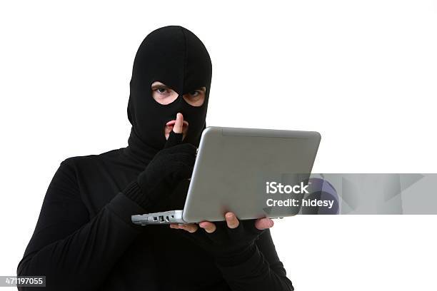 Hacker Shh Auf Weiß Stockfoto und mehr Bilder von Betrüger - Betrüger, Computer, Computerhacker