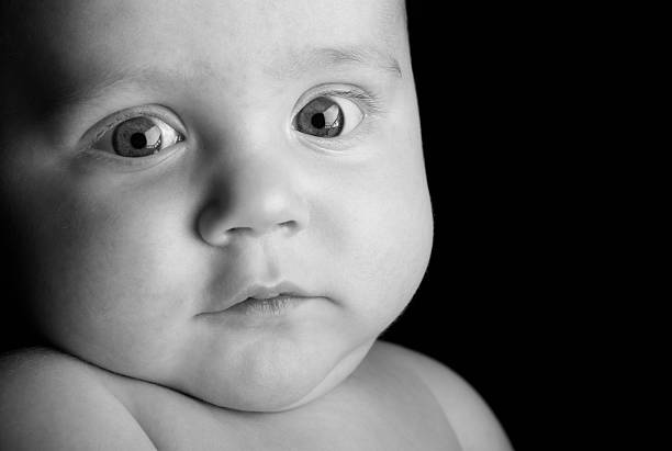 istock Serious Baby in Black and White 471197383