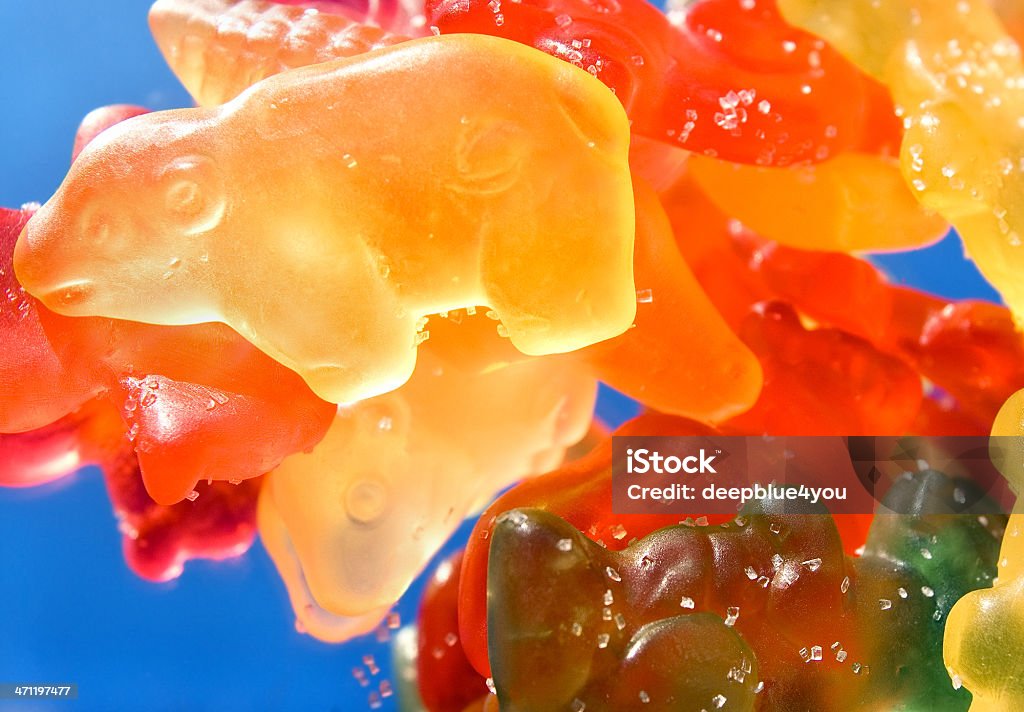 Goma em forma de Ursos sobre fundo azul - Royalty-free Goma em Forma de Urso Foto de stock