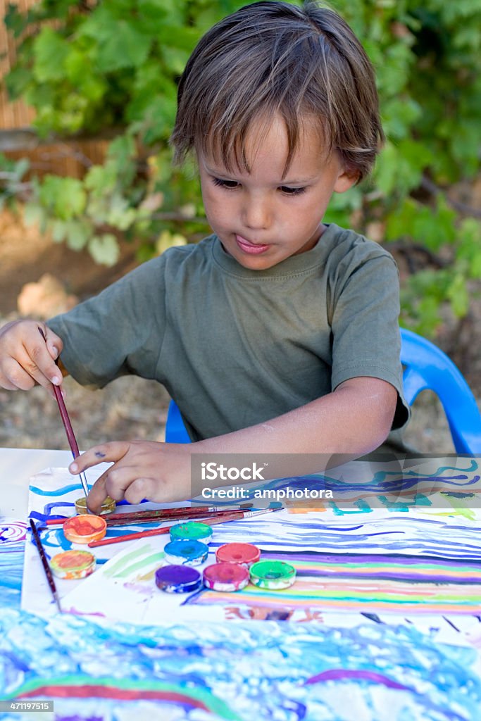 Creative niño - Foto de stock de Acuarela libre de derechos