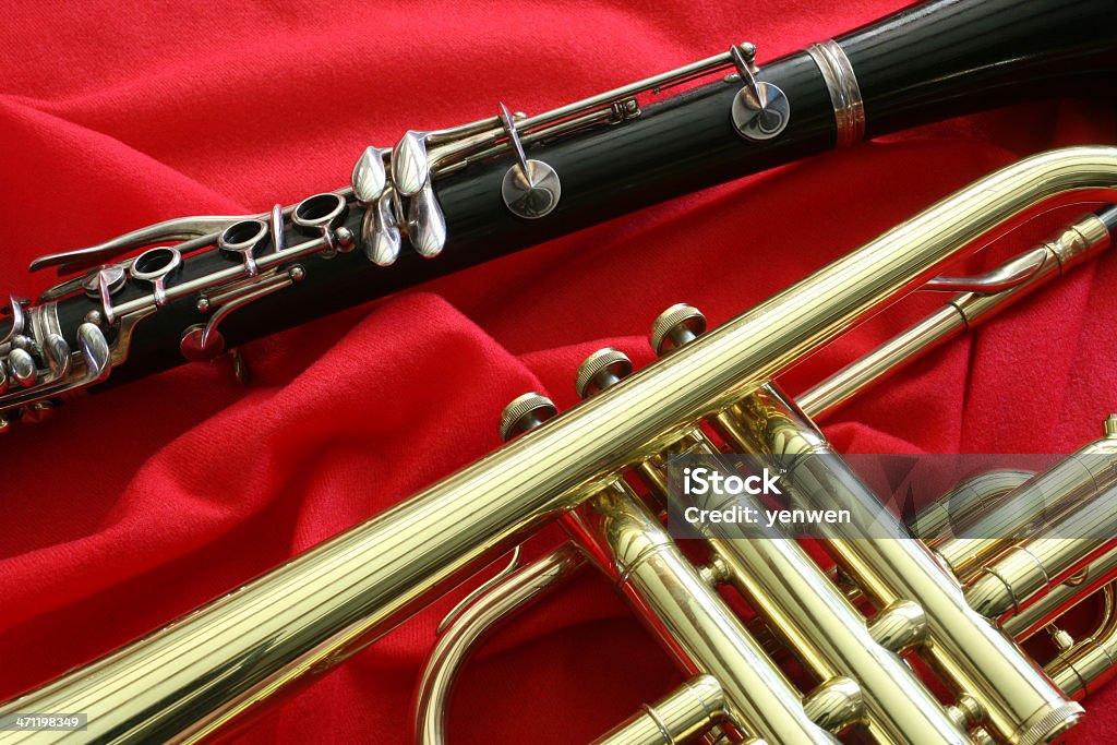 Clarinete e trompete detalhe - Foto de stock de Clarinete royalty-free