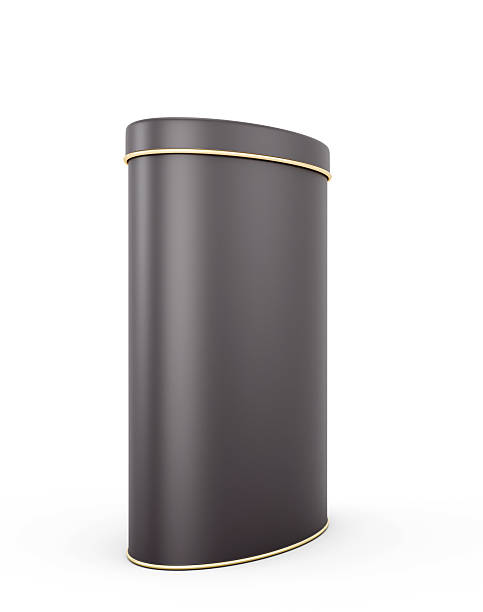 istock Black metal tin with place for your text 471198434