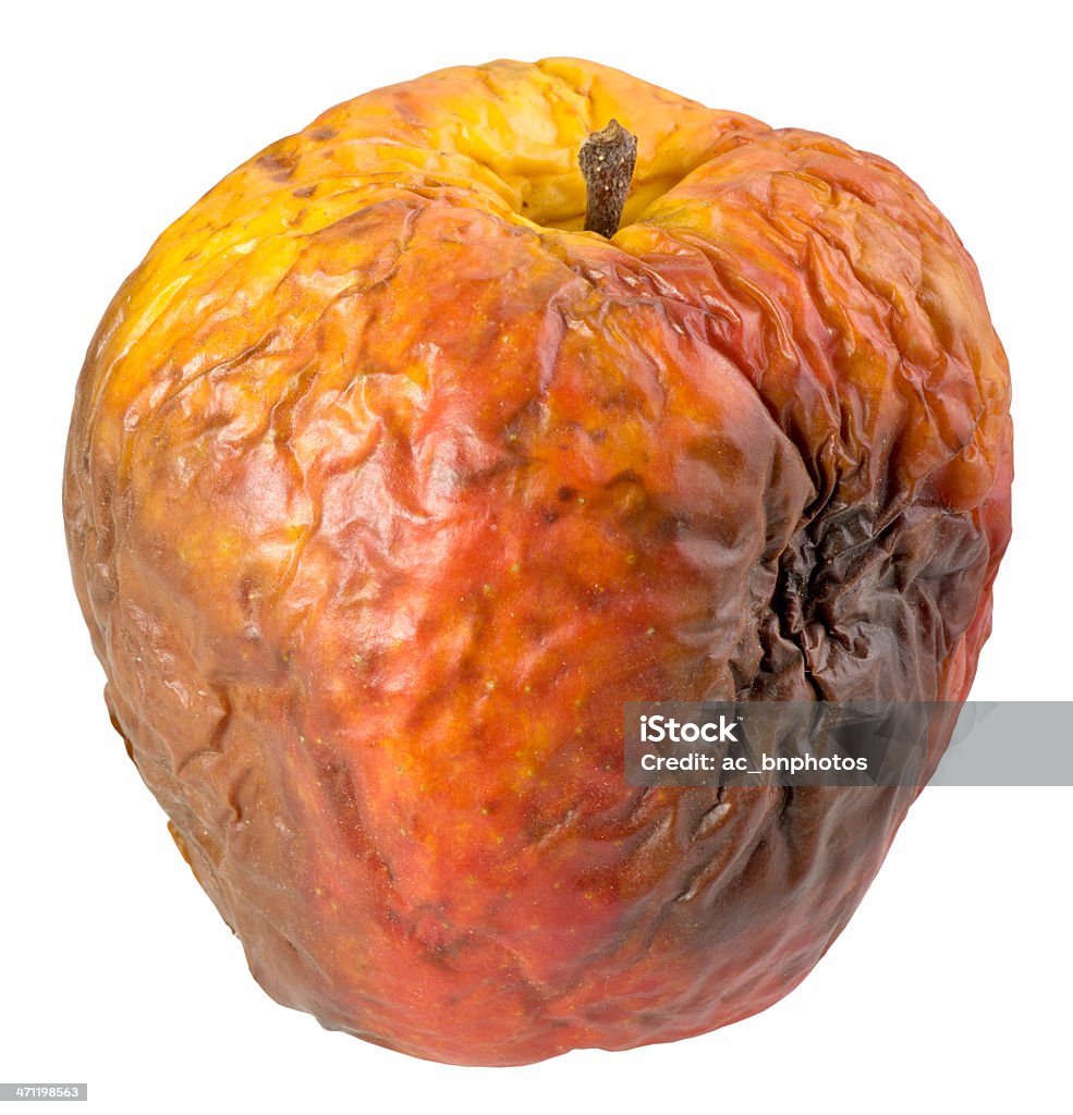 Rotten apple(clipping path) A rotten apple isolated on white background(clipping path included) Apple - Fruit Stock Photo