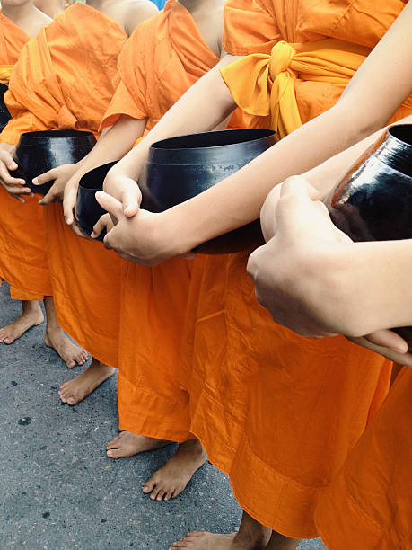 istock food offering to a monk background 471198846