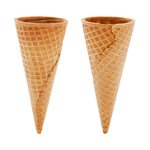 Empty Wafer Ice Cream Cones Empty Wafer Ice Cream Cones isolated on white cornet stock pictures, royalty-free photos & images