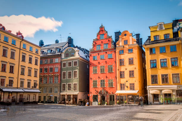 스토르토겟 in 감라 스탄, stockholm, sweden - stockholm sweden gamla stan town square 뉴스 사진 이미지