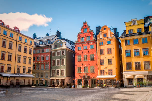 Stortorget in Gamla stan, Stockholm, Sweden Old town square called Stortorget in Gamla stan in Stockholm, Sweden. Long exposure stortorget photos stock pictures, royalty-free photos & images