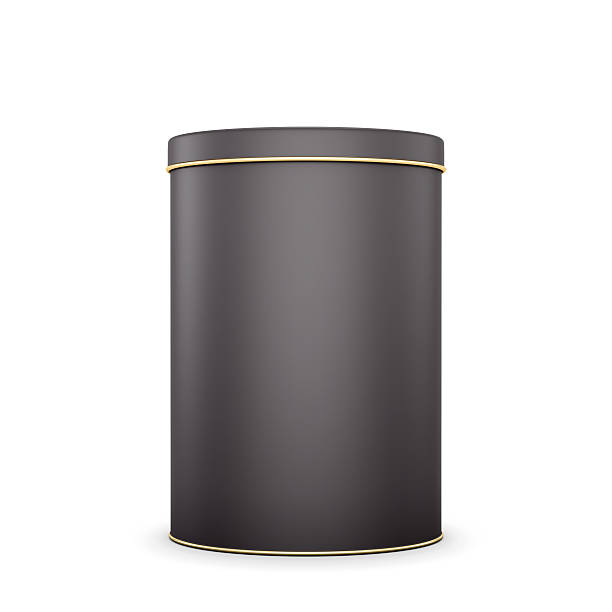 istock Black metal tin with place for your text 471200142