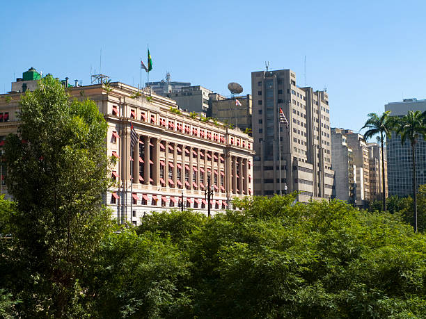 City of S&#227;o Paulo (center) S&#227;o Paulo - Center of the City, "Vale do Anhangab&#225;u" next to the City Hall and the Theater Anhangabáu stock pictures, royalty-free photos & images