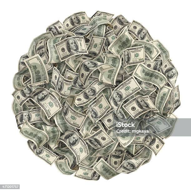 A Circular Pile Of American Hundred Dollar Bills Stock Photo - Download Image Now - Currency, Sphere, Circle