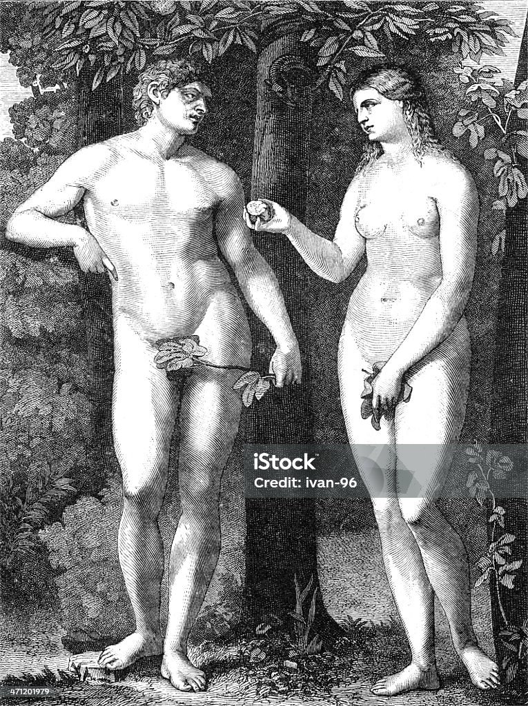 adam et une semelle intercalaire en eva - Illustration de Pomme libre de droits