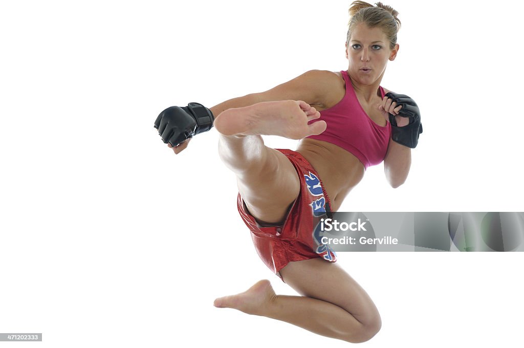女性の実施は、くつろぎのご体験 - キックボクシン��グのロイヤリティフリーストックフォト