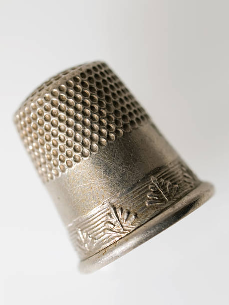 Old Silver Sewing Thimble Closeup View White Background Stock Photo -  Download Image Now - iStock