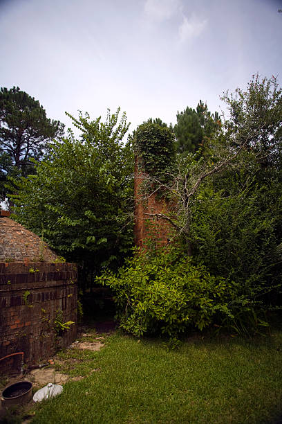 istock Old Brick smokestack for kiln 471204475