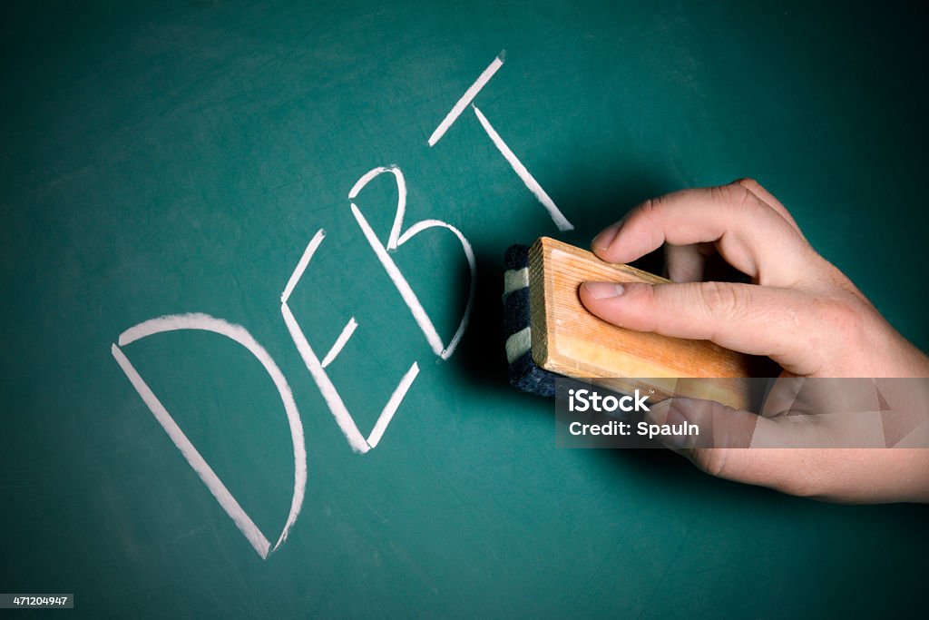 La cancellazione del debito di nuovo! - Foto stock royalty-free di Debito