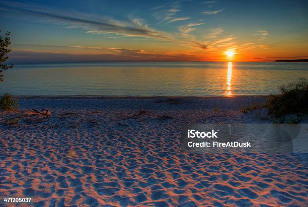 Sunset At The Beach Stock Photo - Download Image Now - Beach, Bush, Dusk