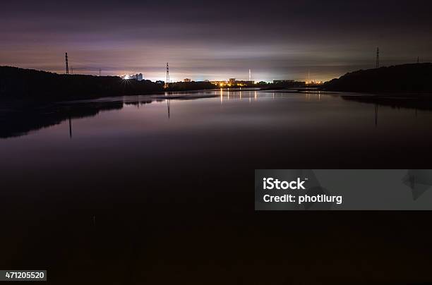 Night Skyline Stock Photo - Download Image Now - 2015, Bay of Water, Built Structure