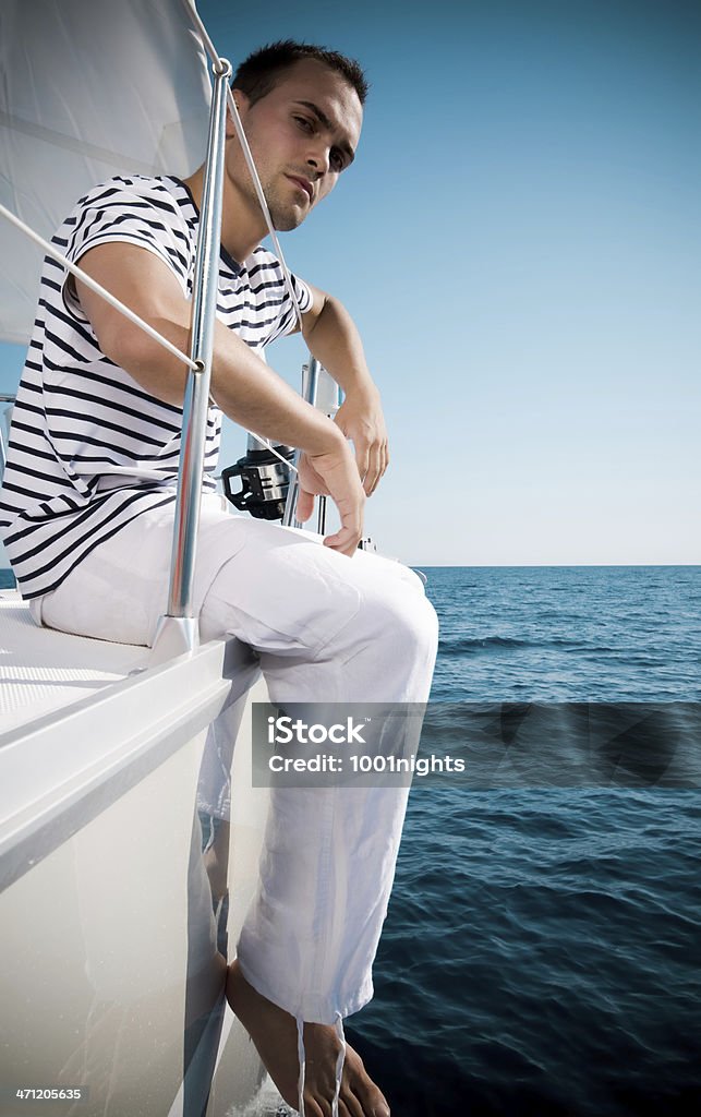 Attraktive männliche auf der Yacht - Lizenzfrei Model Stock-Foto