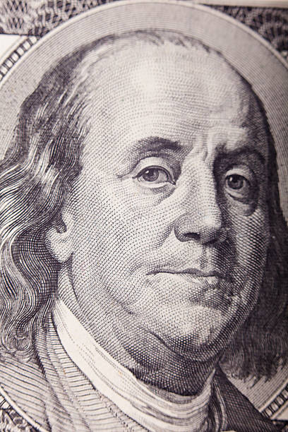 istock Portrait of Benjamin Franklin from one hundred dollars bill new 471205990