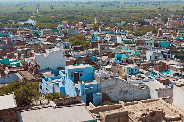 istock Rooftops of village in India 471206066