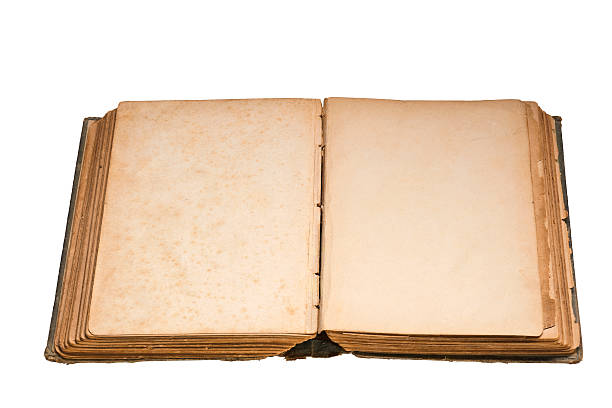 istock Old Book Showing Two Grungy Blank Inside Pages 471206579