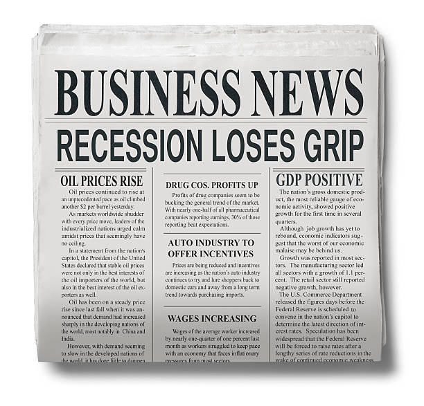 Business Newspaper Generic newspaper with pertinent but made up stories and the masthead "Business News" article stock pictures, royalty-free photos & images