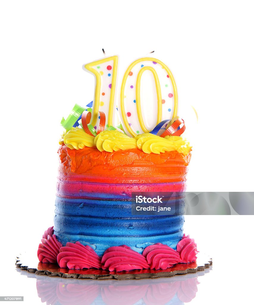 10 歳の誕生日ケーキ - 数字の10のロイヤリティフリーストックフォト