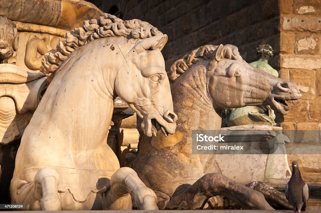 Fonte de Netuno na Praça della Signoria em Florença - Royalty-free Arquitetura Foto de stock