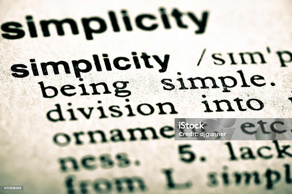 Definición: Simplicidad - Foto de stock de Diccionario libre de derechos