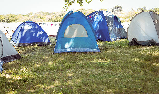 istock Blue tents in the campsite 471209970