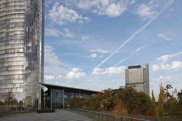 Office buildings "Post Tower" and the "Langer Eugen" which is the location for the UNO in Bonn Germany.