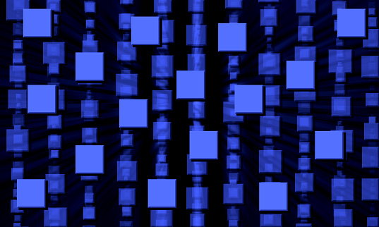 Abstract blue background with squares and lines