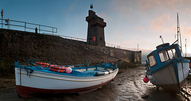 istock Boats in Lynmouth Harbour at sunrise. 471210583