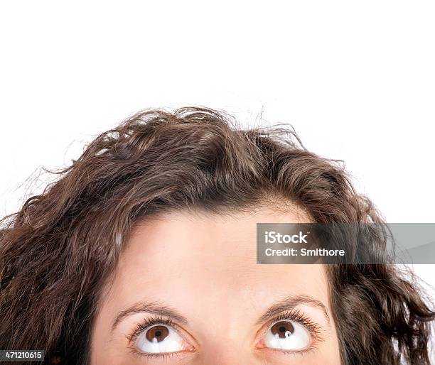 Cropped Woman Looking Up Stock Photo - Download Image Now - Adult, Adults Only, Brown