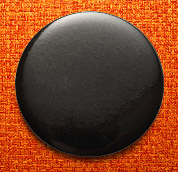 istock Blank black round badge 471211860
