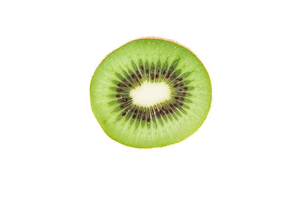 istock Slice of fresh kiwi fruit isolated on white background 471211886