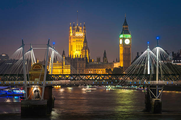 istock London Big Ben Parliament illuminated over River Thames Jubilee Bridge 471212038