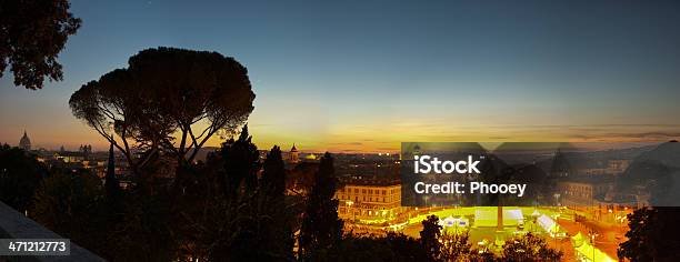 Piazza Del Popolo Bei Nacht Stockfoto und mehr Bilder von Abenddämmerung - Abenddämmerung, Architektonische Säule, Architektur