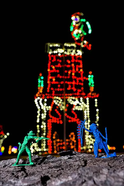 Photo of Plastic Cowboys & Indians and Christmas Lights
