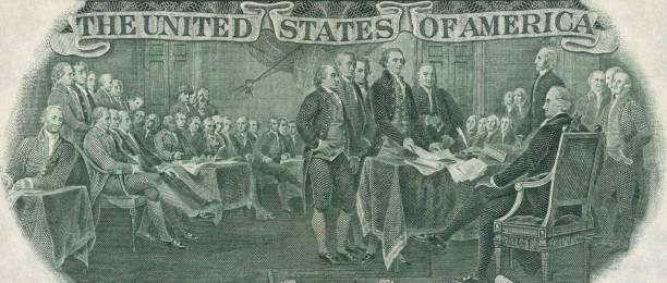 istock Engraving Showing the Declaration of Independence Signing 471214451