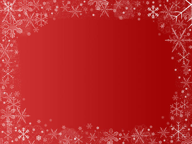 Red Snowy background with copyspace stock photo
