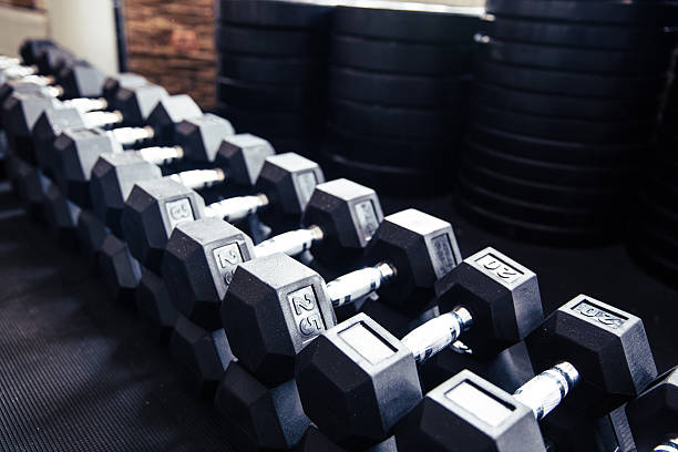 istock Closeup image of a dumbbells 471215734