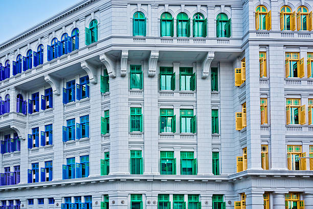 istock Building with colorful shutters in Singapore 471217124