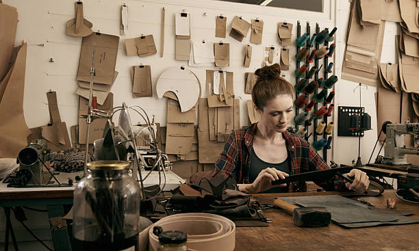 istock She's crafted a career in leather 471217508