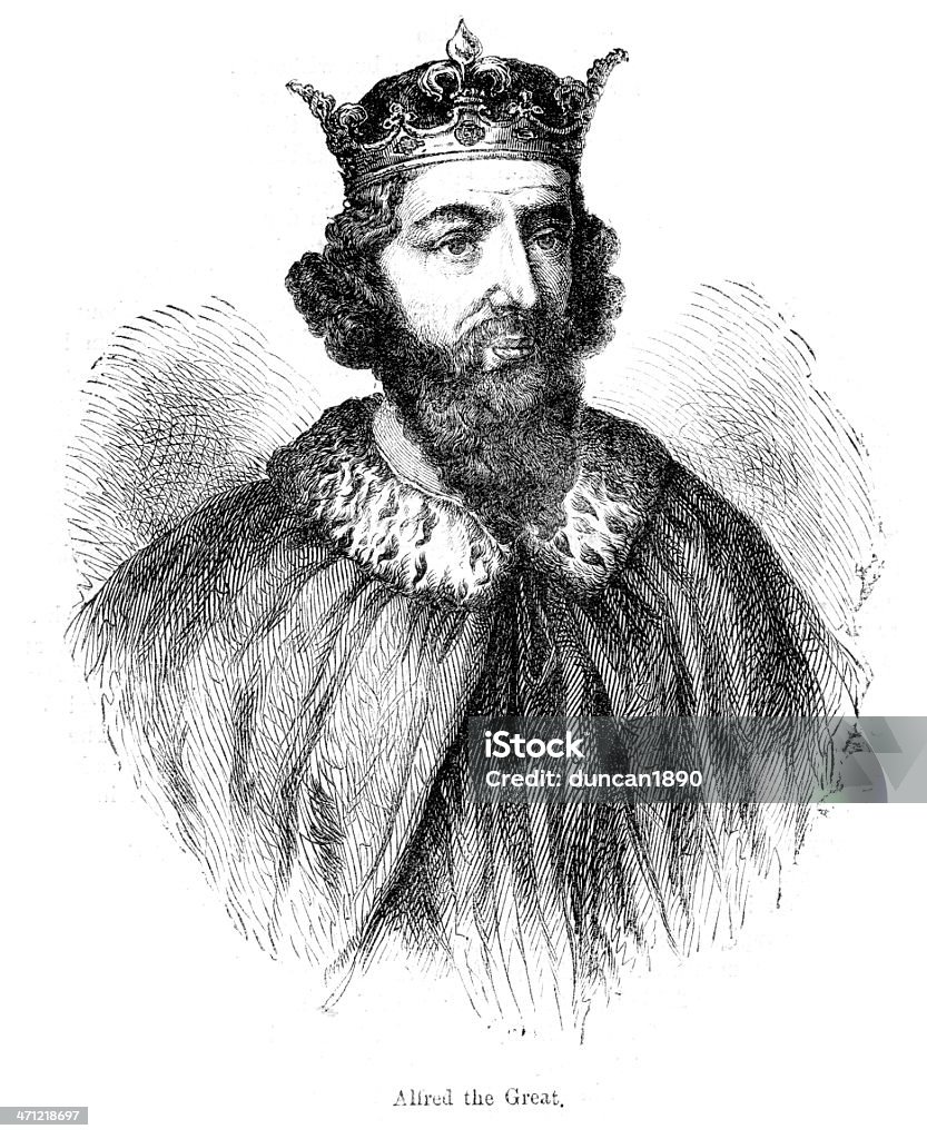 King Alfred o grande - Ilustração de Alfredo o Grande royalty-free